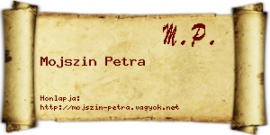 Mojszin Petra névjegykártya